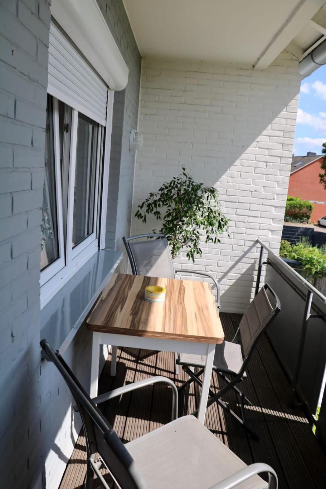 Ecocube Apartment2 Meppen14, Balkon, Kueche, Waschmaschine エクステリア 写真